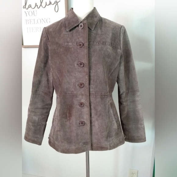 Spiegel Jackets & Blazers - Spiegel Suede Leather Blazer, M